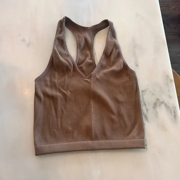 FP Movement by Free People Ribbed Tank - Brown - Picture 1 of 4